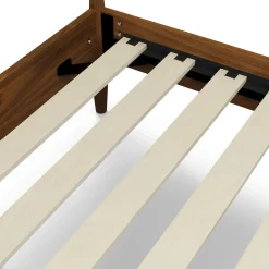 Lenia Queen Upholstered Bed - Walnut and Hestia Buff