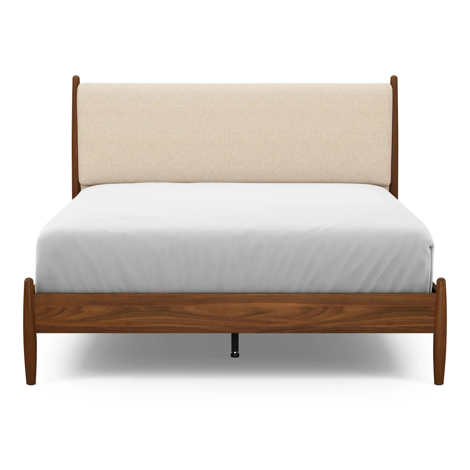 Lenia Queen Upholstered Bed - Walnut and Hestia Buff