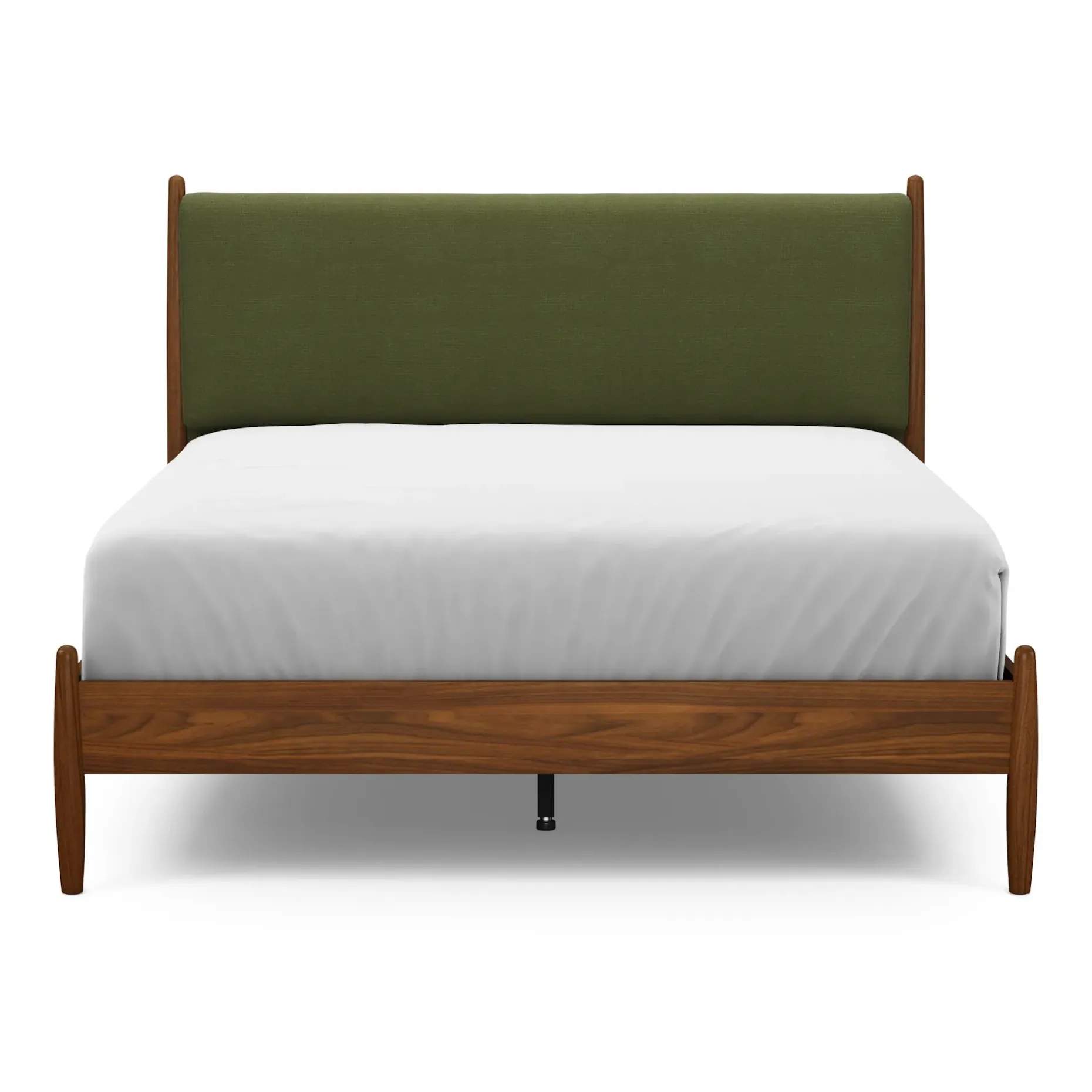 Lenia Queen Upholstered Bed - Walnut and Flou Moss