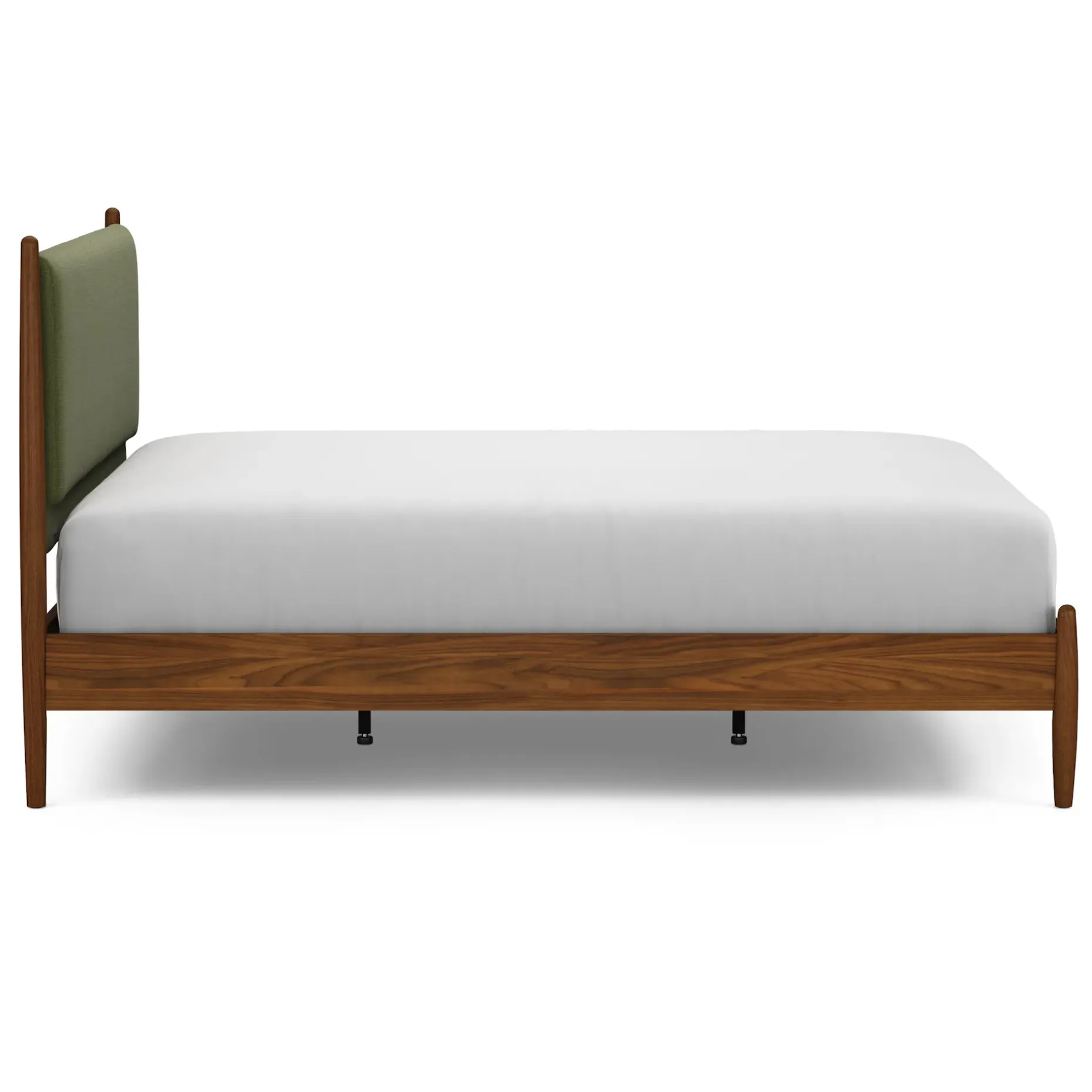 Lenia Queen Upholstered Bed - Walnut and Flou Moss