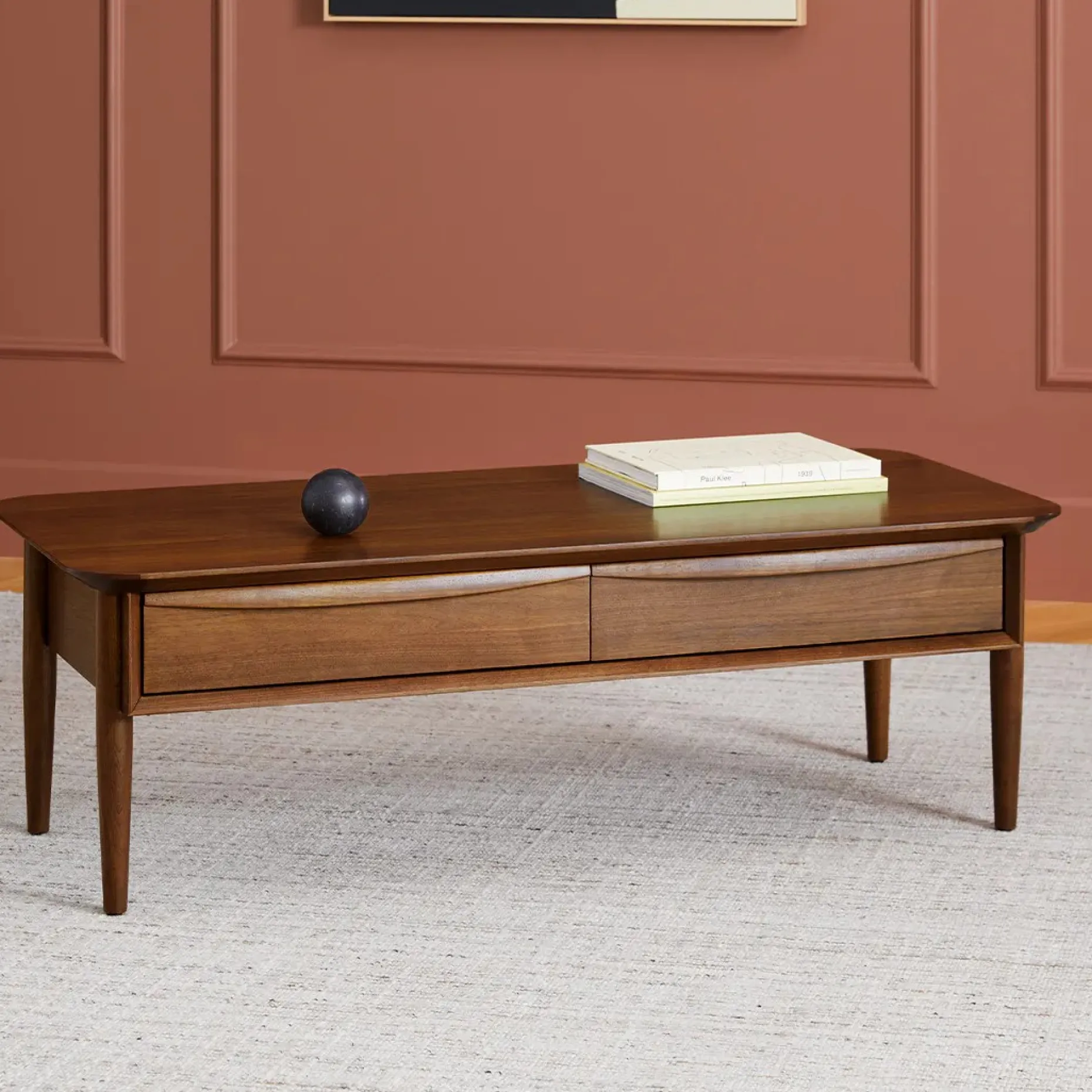 Lenia 46" Storage Coffee Table - Walnut