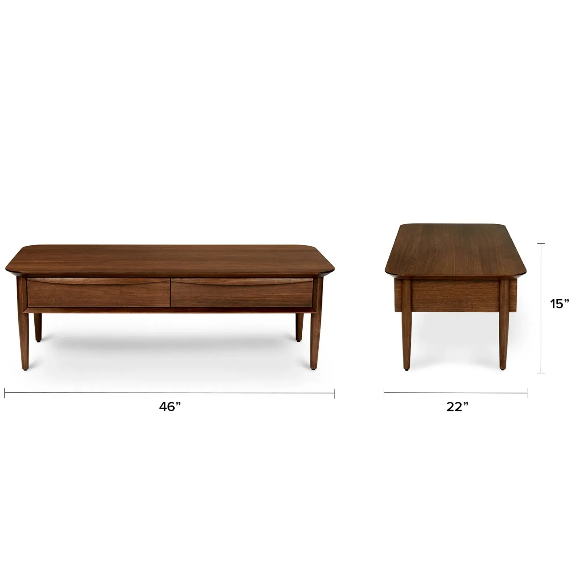 Lenia 46" Storage Coffee Table - Walnut