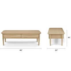 Lenia 46" Storage Coffee Table - White Oak