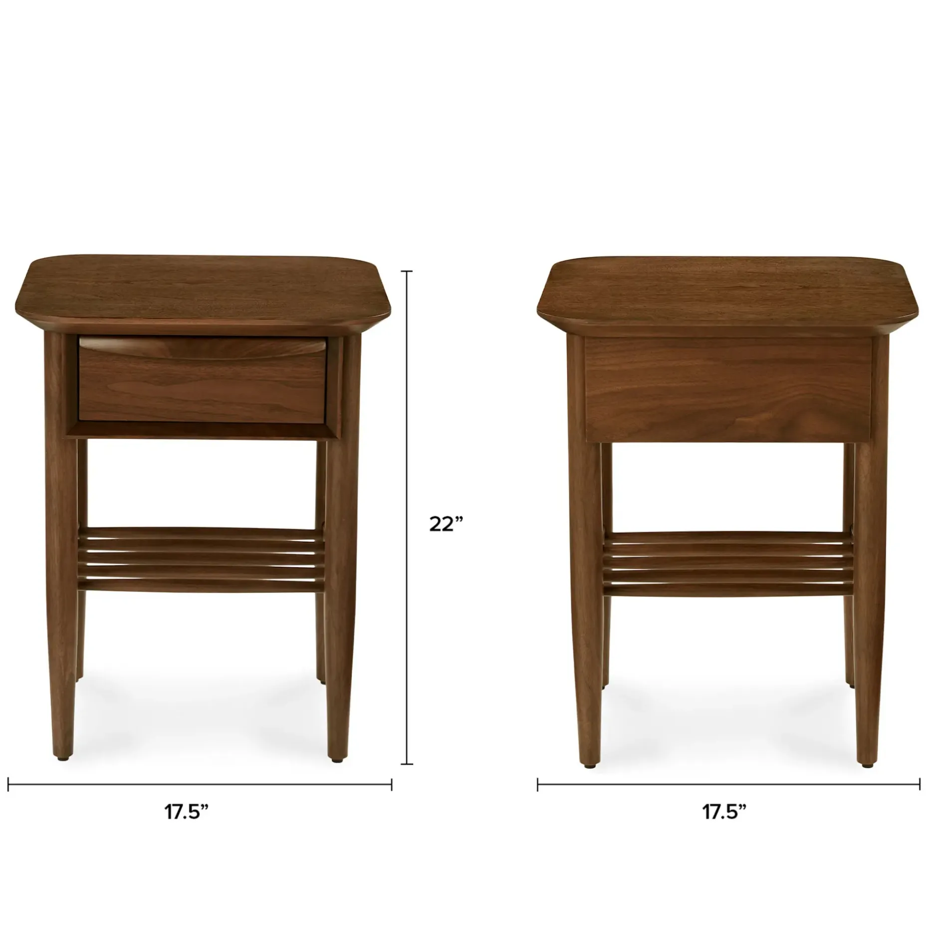 Lenia Storage Side Table - Walnut