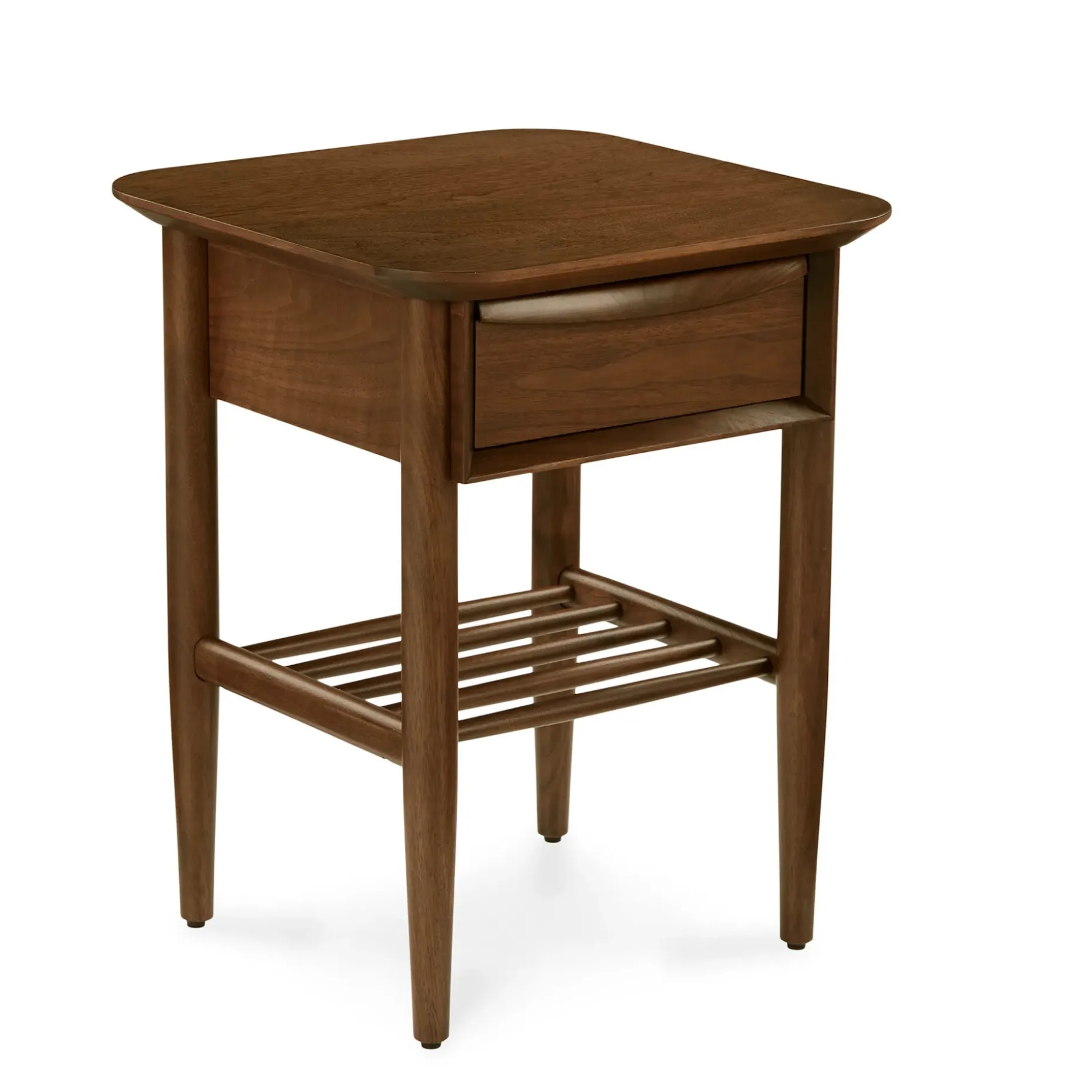 Lenia Storage Side Table - Walnut