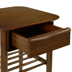 Lenia Storage Side Table - Walnut