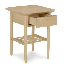 Lenia Storage Side Table - White Oak