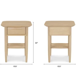 Lenia Storage Side Table - White Oak