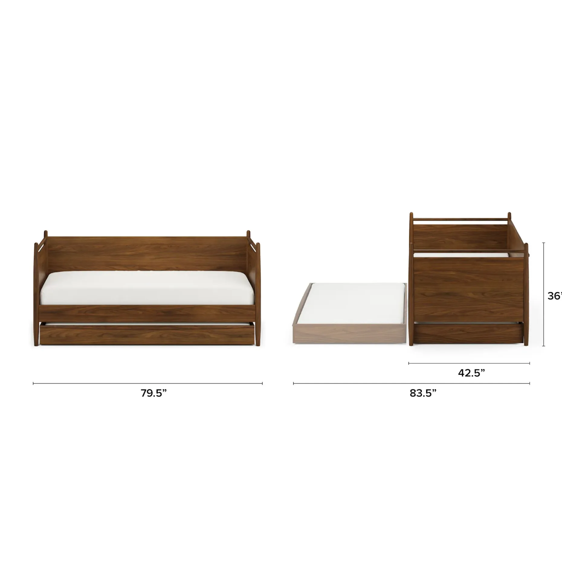 Lenia Twin Daybed with Trundle - Walnut