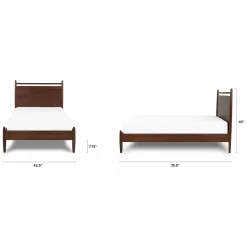 Lenia Twin Panel Bed - Walnut
