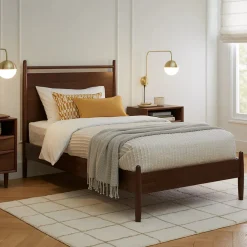 Lenia Twin Panel Bed - Walnut