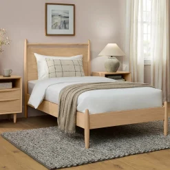 Lenia Twin Panel Bed - White Oak