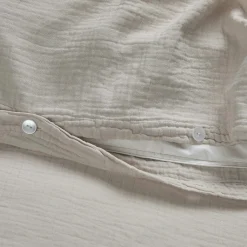 Leni King Cotton Gauze Duvet Cover - Taupe