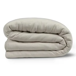 Leni King Cotton Gauze Duvet Cover - Taupe