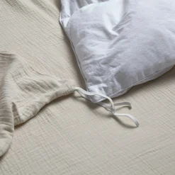 Leni King Cotton Gauze Duvet Cover - Taupe