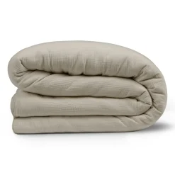 Leni King Cotton Gauze Duvet Cover - Light Taupe