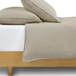 Leni King Cotton Gauze Duvet Cover - Light Taupe