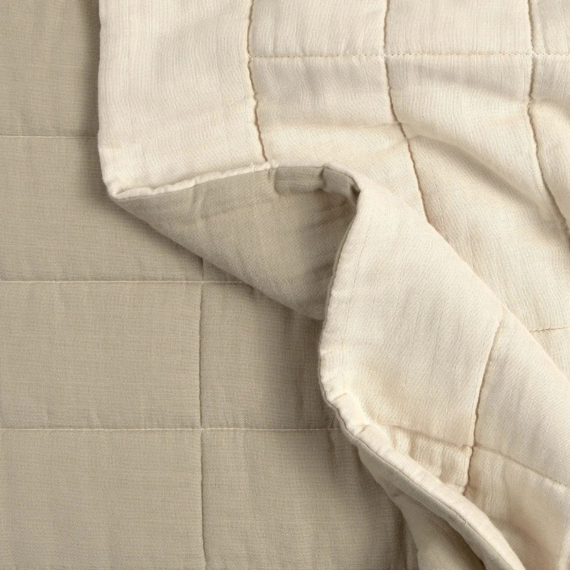 Leni King Cotton Gauze Quilt - Duo Taupe