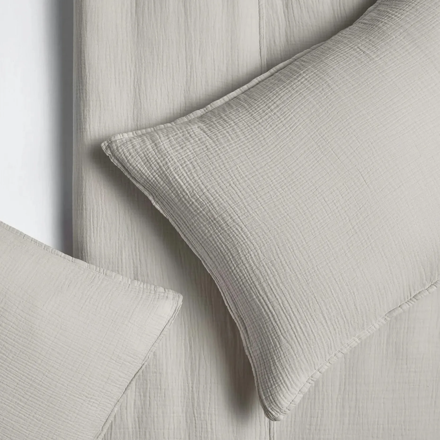 Leni King Cotton Gauze Sham Set - Light Taupe