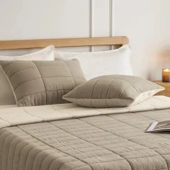 Leni King Cotton Gauze Sham Set - Duo Taupe