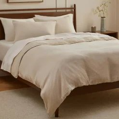Leni Queen Cotton Gauze Duvet Cover - Light Taupe