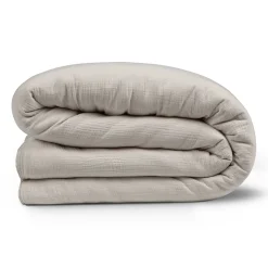 Leni Queen Cotton Gauze Duvet Cover - Light Taupe