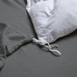 Leni Queen Cotton Gauze Duvet Cover - Charcoal
