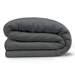Leni Queen Cotton Gauze Duvet Cover - Charcoal