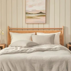 Leni Queen Cotton Gauze Duvet Cover - Taupe
