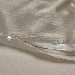 Leni Queen Cotton Gauze Duvet Cover - Taupe