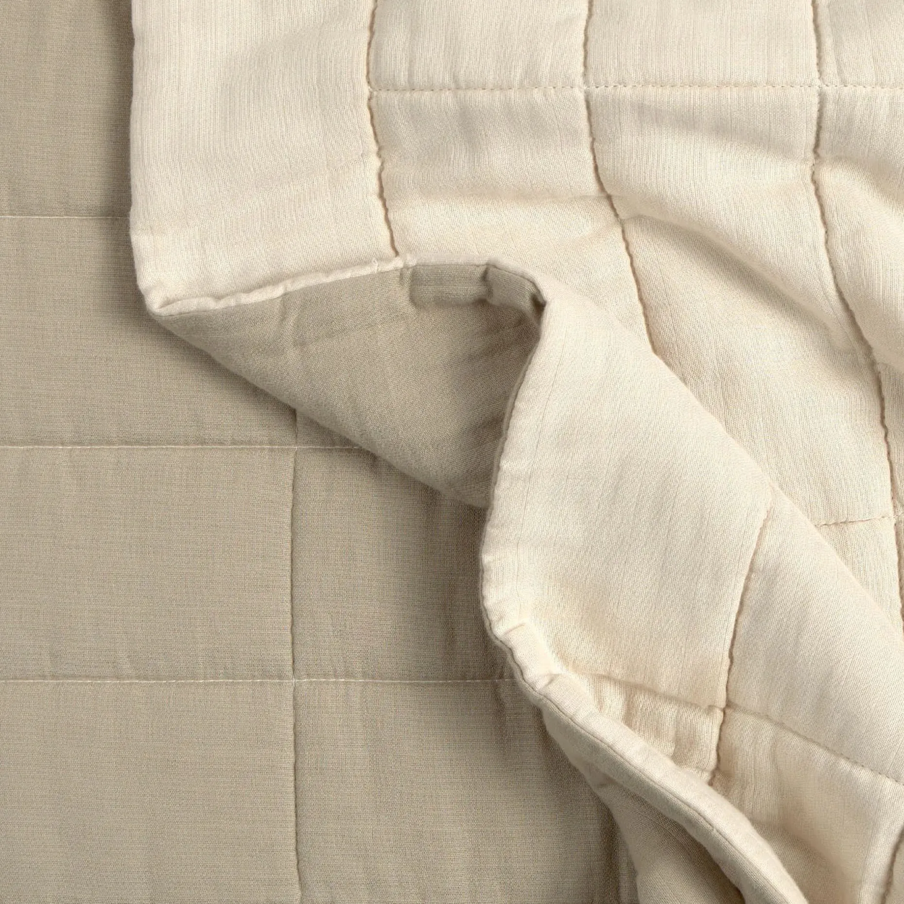 Leni Queen Cotton Gauze Quilt - Duo Taupe
