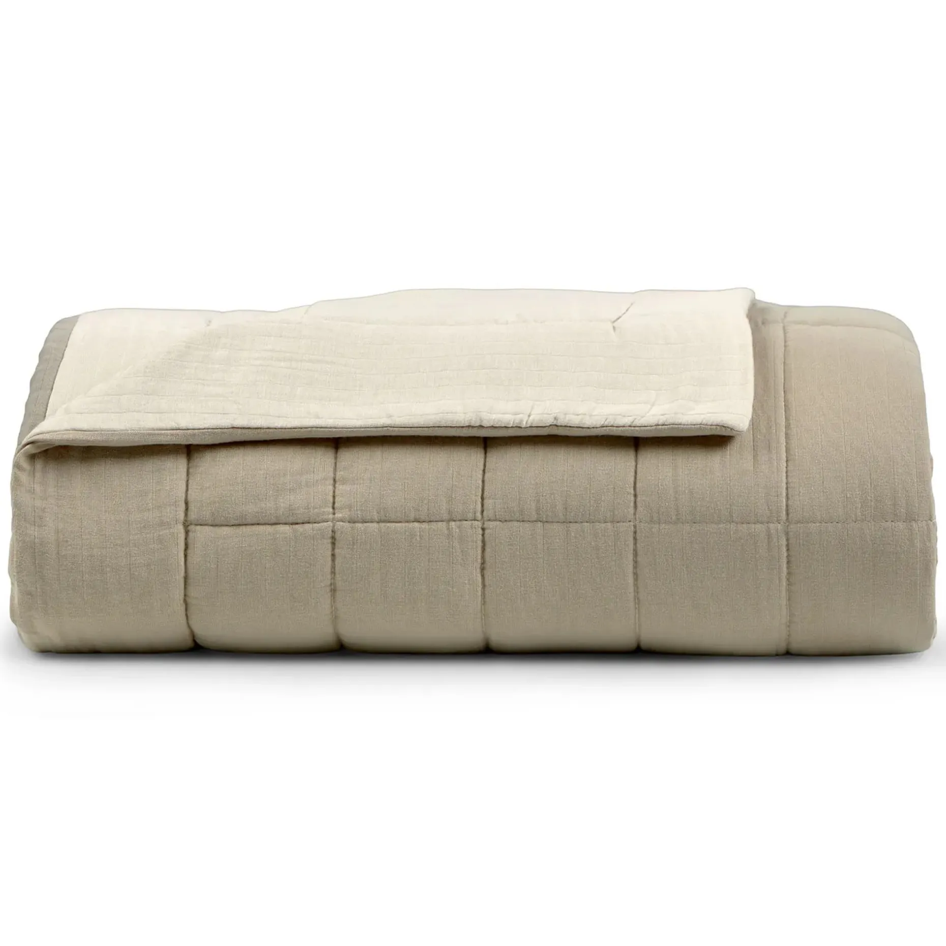 Leni Queen Cotton Gauze Quilt - Duo Taupe