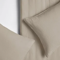 Leni Standard Cotton Gauze Sham Set - Taupe