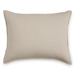 Leni Standard Cotton Gauze Sham Set - Taupe