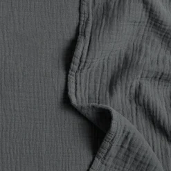 Leni Standard Cotton Gauze Sham Set - Charcoal