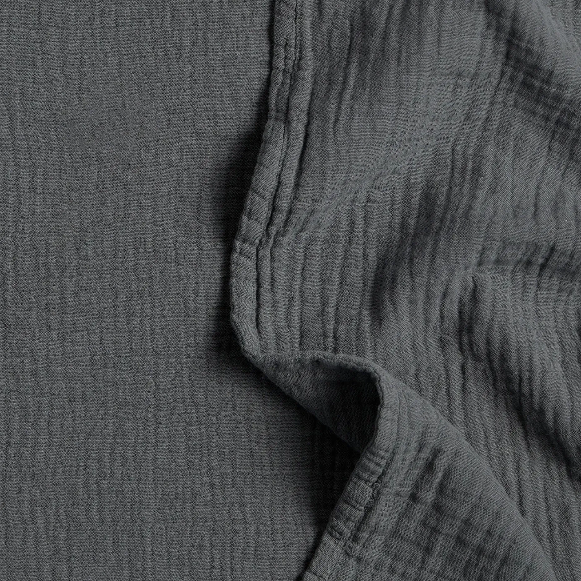 Leni Standard Cotton Gauze Sham Set - Charcoal