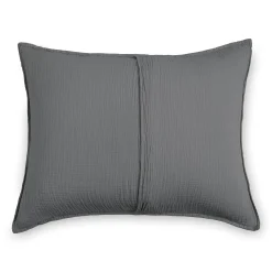 Leni Standard Cotton Gauze Sham Set - Charcoal