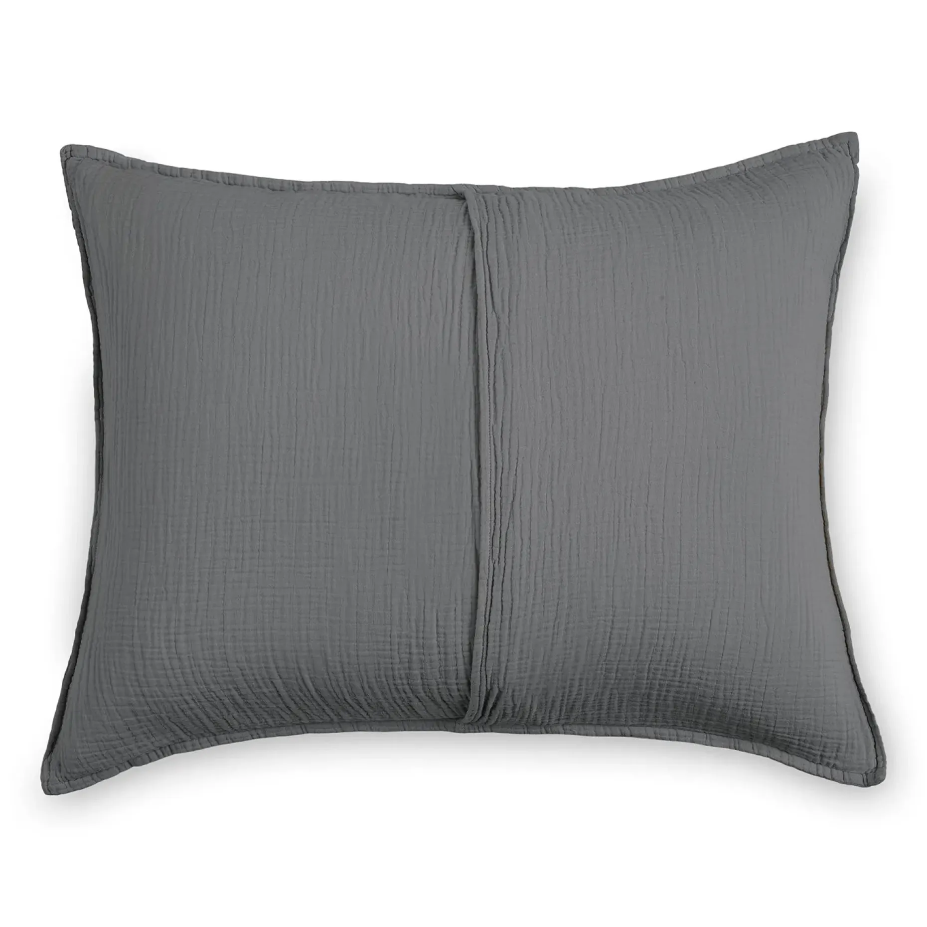 Leni Standard Cotton Gauze Sham Set - Charcoal