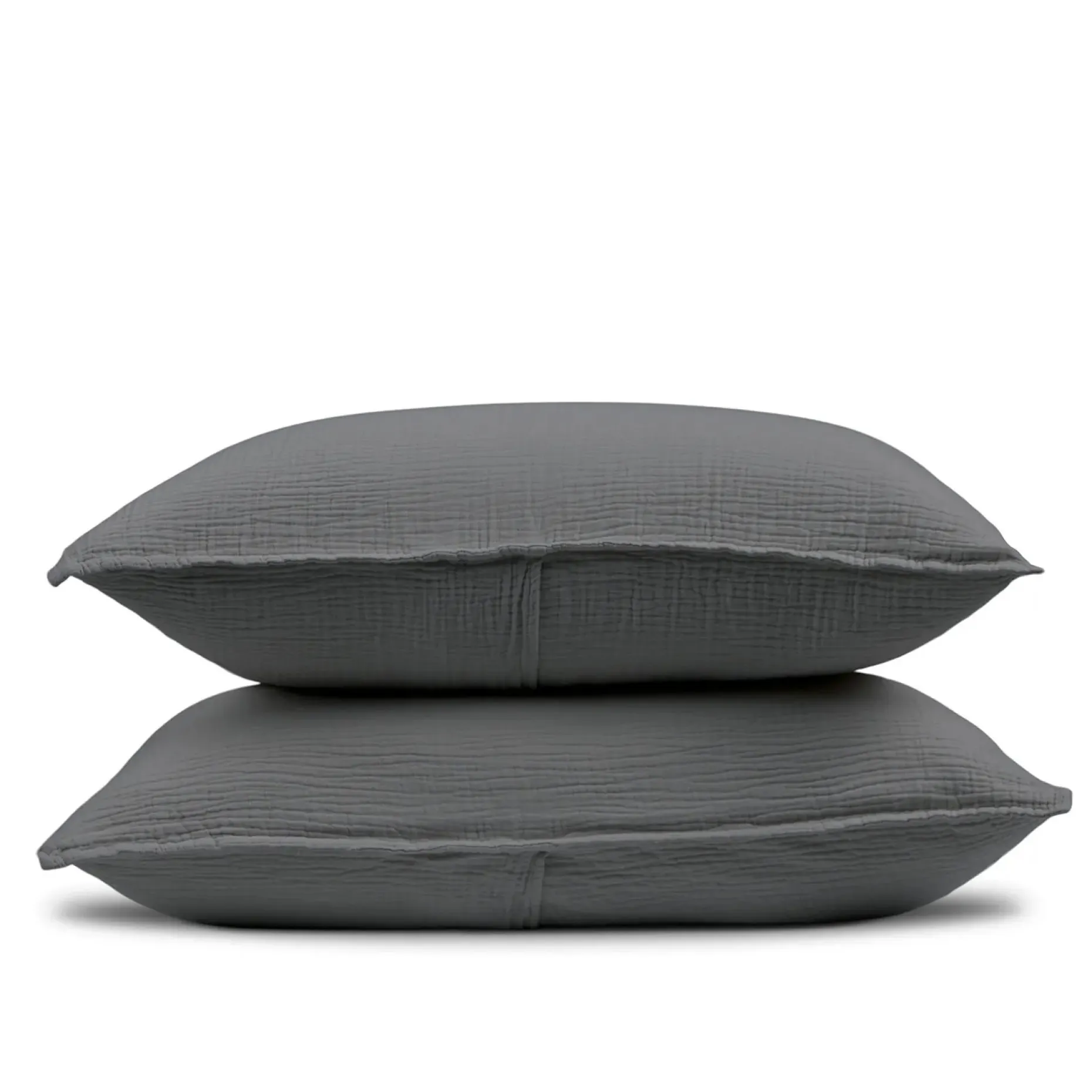 Leni Standard Cotton Gauze Sham Set - Charcoal