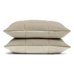 Leni Standard Cotton Gauze Sham Set - Duo Taupe