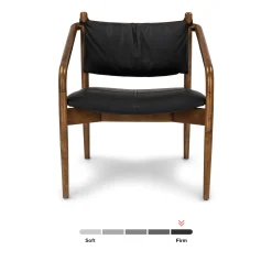 Lento 25" Leather Lounge Chair - Black