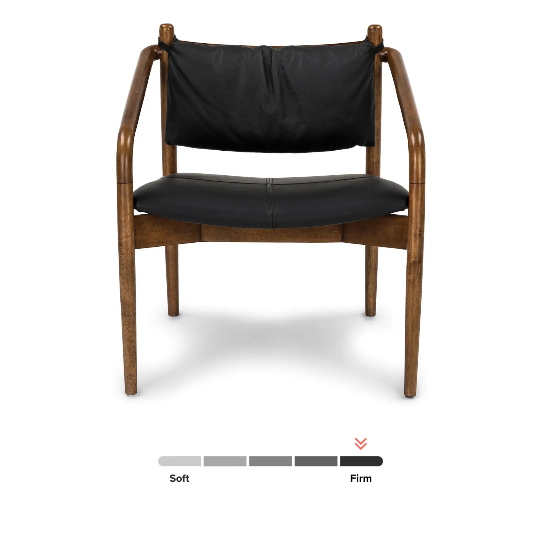 Lento 25" Leather Lounge Chair - Black