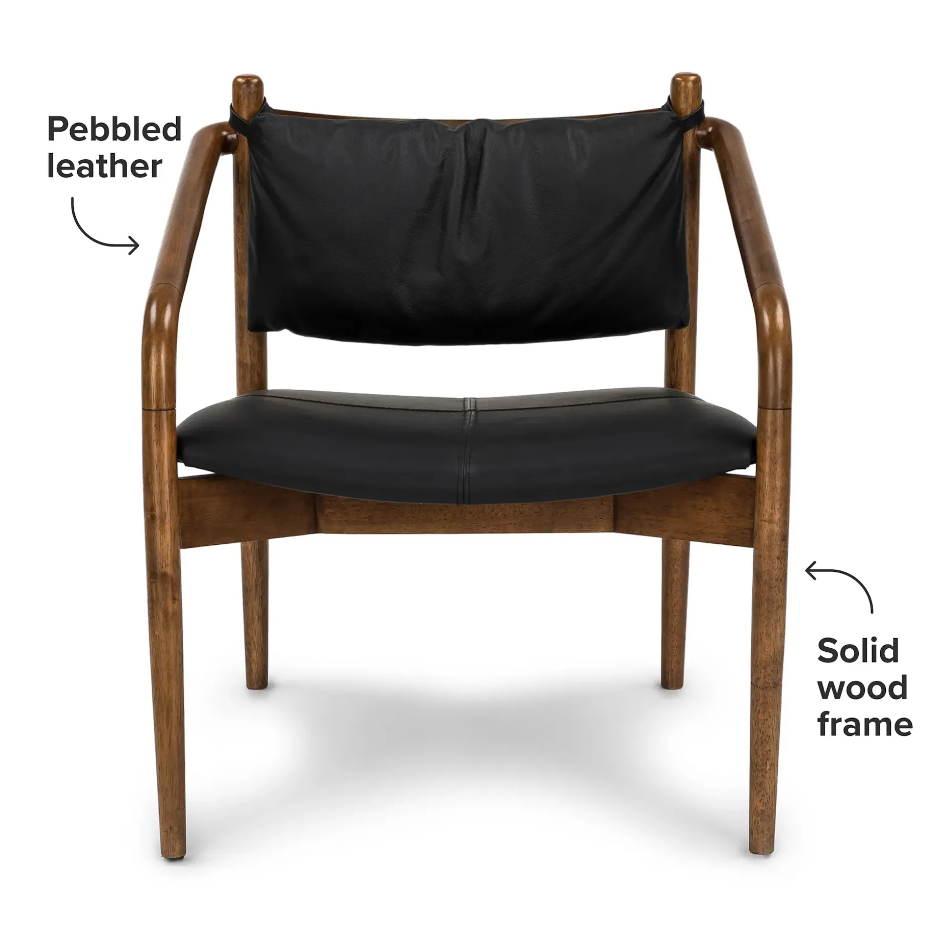 Lento 25" Leather Lounge Chair - Black