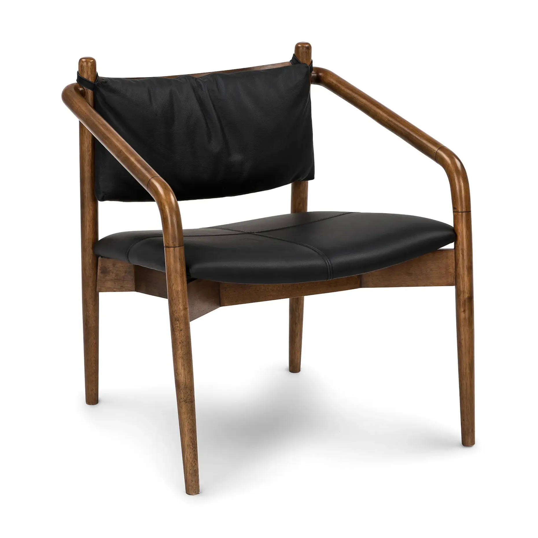 Lento 25" Leather Lounge Chair - Black