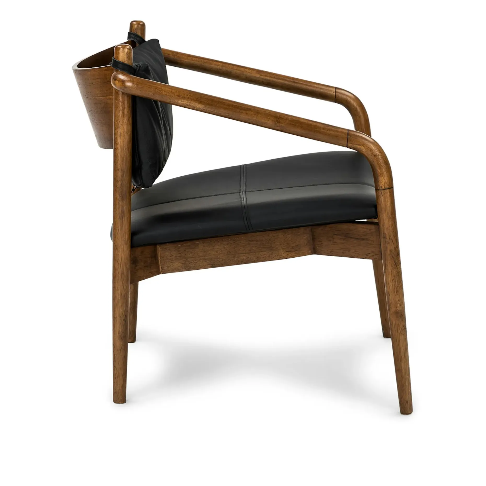 Lento 25" Leather Lounge Chair - Black