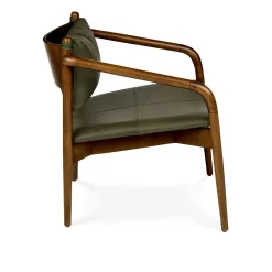 Lento 25" Leather Lounge Chair - Charme Green