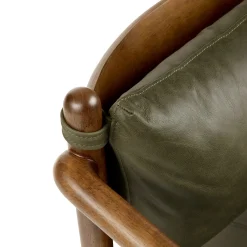 Lento 25" Leather Lounge Chair - Charme Green