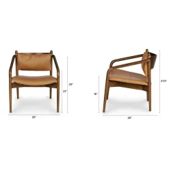 Lento 25" Leather Lounge Chair - Teres Tan