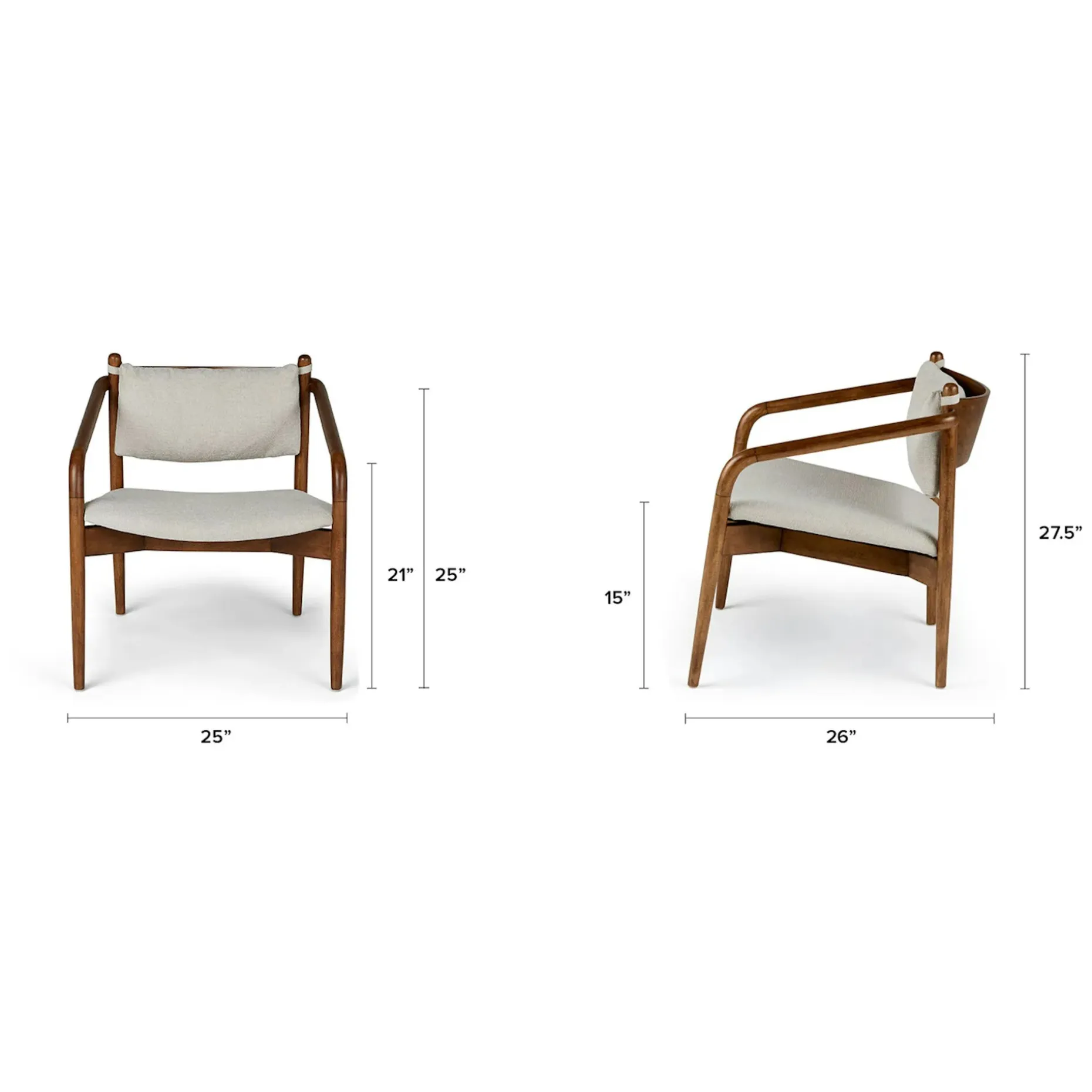 Lento 25" Lounge Chair - Chalk Gray
