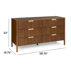 Liv 6-Drawer Double Dresser - Walnut